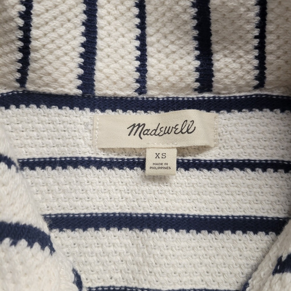 Madewell Cream and Black Striped Button-Up Cardigan - Picture 4 of 11